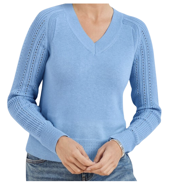 Pointelle Sleeve Sweater